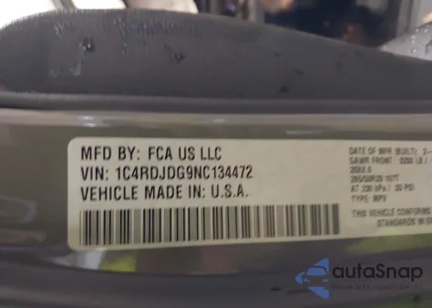 2022 Dodge Durango Gt Awd from USA, damaged, VIN 1C4RDJDG9NC134472